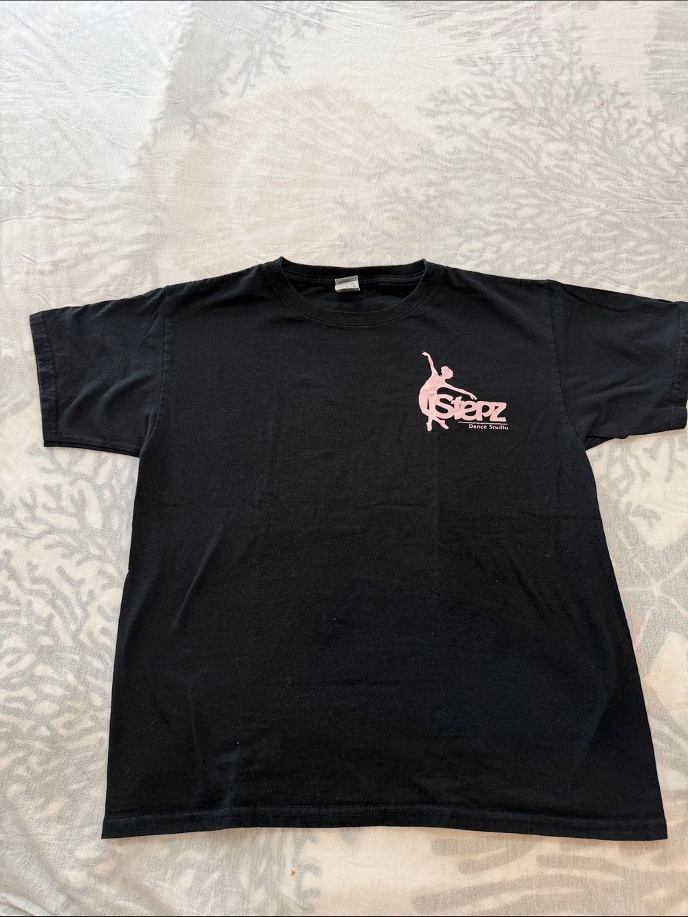 Gildan Black Kids Tee with Small White Logo Tag